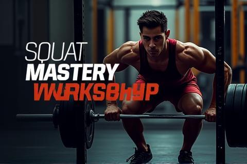 Promotional image for Squat Mastery Workshop showing focused athlete